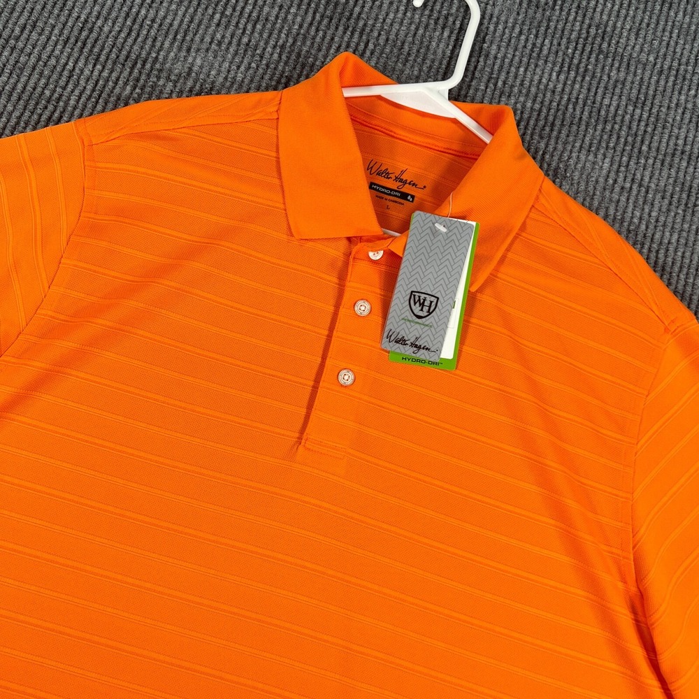 Walter Hagen Polo Shirt Mens Large Orange Short Sleeve Casual Golf Outdoor New